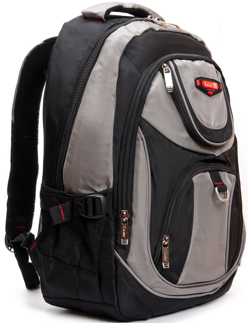 Рюкзак шкільний сірий для хлопчика у 6-11 клас підлітковий місткий великий тканинний з кишенями 47х34 см Racini 9-9615