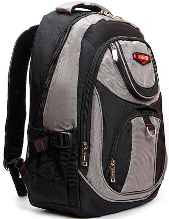 Рюкзак шкільний сірий для хлопчика у 6-11 клас підлітковий місткий великий тканинний з кишенями 47х34 см Racini 9-9615, фото 1