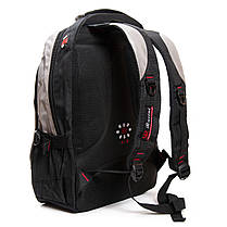 Рюкзак шкільний сірий для хлопчика у 6-11 клас підлітковий місткий великий тканинний з кишенями 47х34 см Racini 9-9615, фото 4