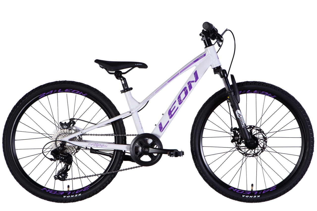 Велосипед AL 24" Leon JUNIOR DD CS рама-12" білий з бузковим 2025