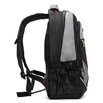 Рюкзак шкільний сірий для хлопчика у 6-11 клас підлітковий місткий великий тканинний з кишенями 47х34 см Racini 9-9612, фото 4