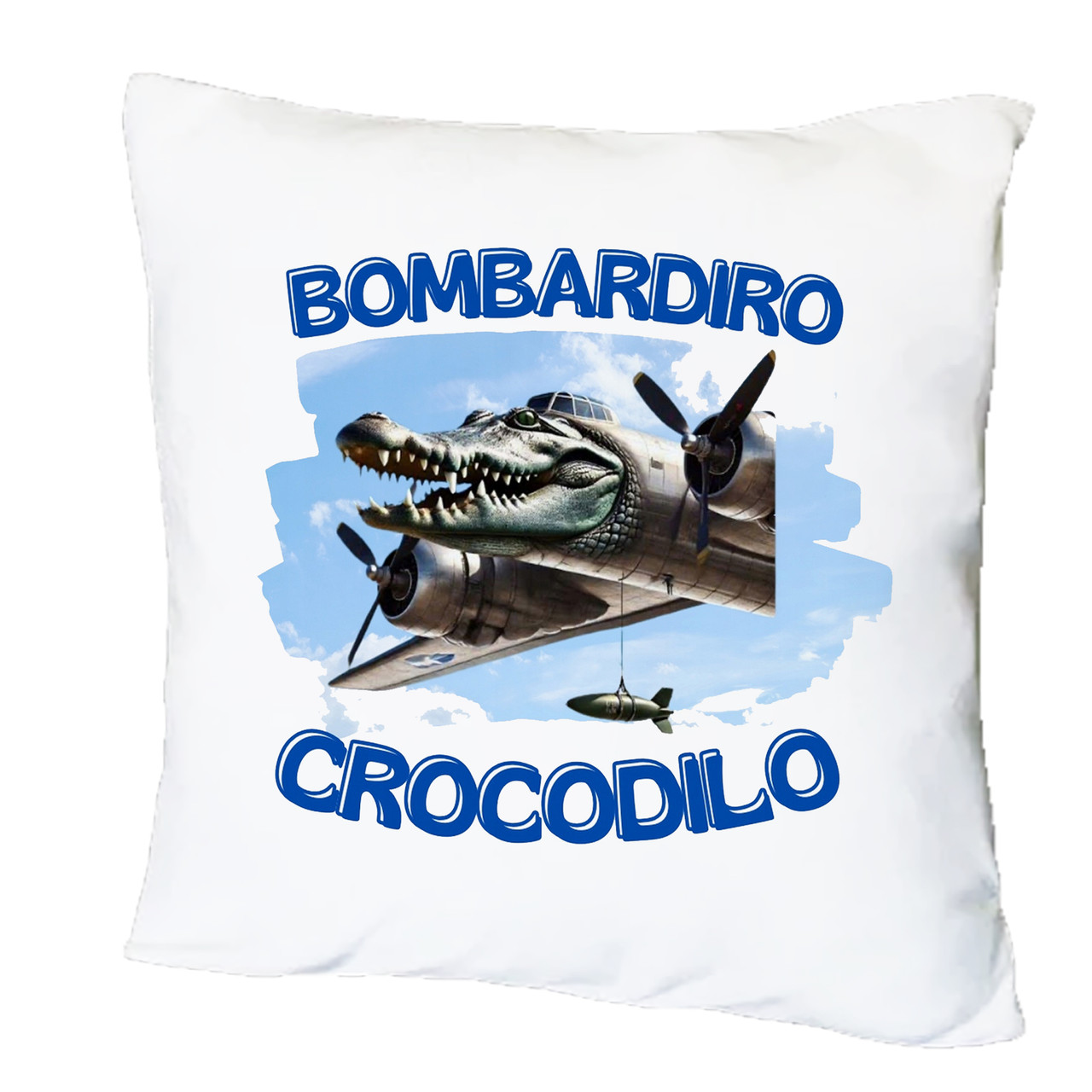 Подушка з друком "BOMBARDIRO CROCODILO" (27363)