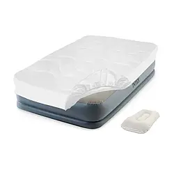 Надувне ліжко Intex 64116-3, 99 х 191 х 30 см, вбудований електронасос, подушка, наматрацник. Односпальне