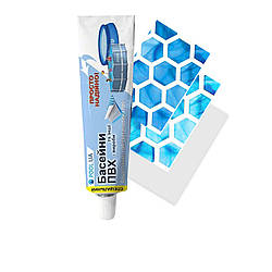 Ремонтний набір для басейнів із ПВХ InPool 33638 (клей 40 г, 3 види латок 10 х 15 см)