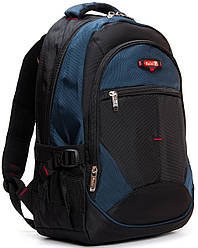 Рюкзак шкільний синій для хлопчика у 6-11 клас підлітковий місткий великий тканинний з кишенями 47х34 см Racini 9-9612