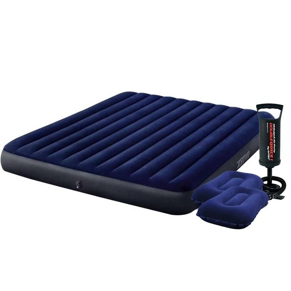 Надувний матрац Intex 64755-2, 183 х 203 х 25 см, із двома подушками, насосом. Двомісний, фото 1