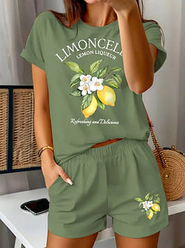 Жіночий костюм на літо Limoncello оливковий