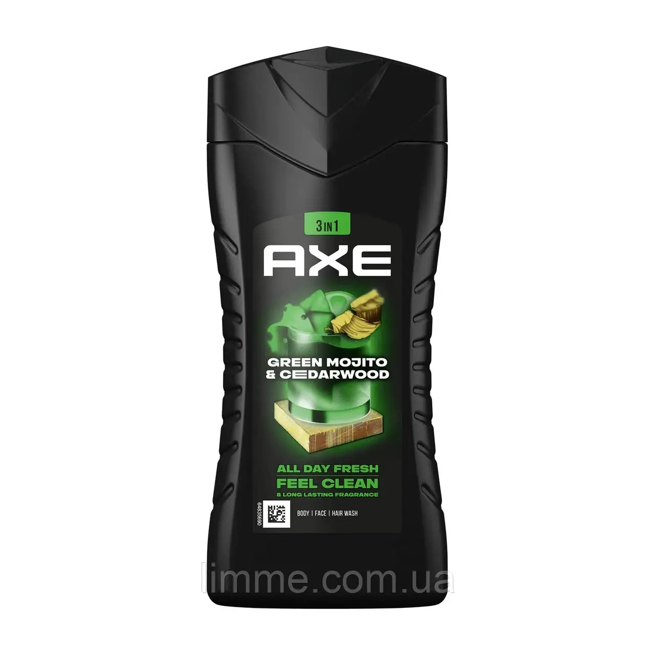 Гель для душу Axe Green Mojito & Cedarwood, ALL DAY FRESH 400 мл