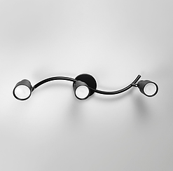 Чорний світильник із 3-ма регульованими плафонами 52039/3 BK