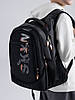 Рюкзак шкільний ортопедичний для хлопчика підлітковий 5-11 клас три змійки чорний з сірим SkyName 90-147-10, фото 6