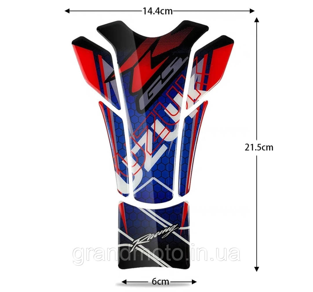 Наклейка на бак мотоцикла силіконова RB Suzuki GSXR mod3, фото 1