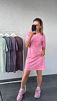 Плаття-футболка прямого крою з розрізами з боків жіноче 42-44 46-48 50-52