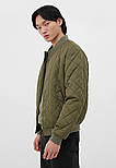 Стьобаний чоловічий бомбер Finn Flare FBC21017-907 хакі XL, фото 3