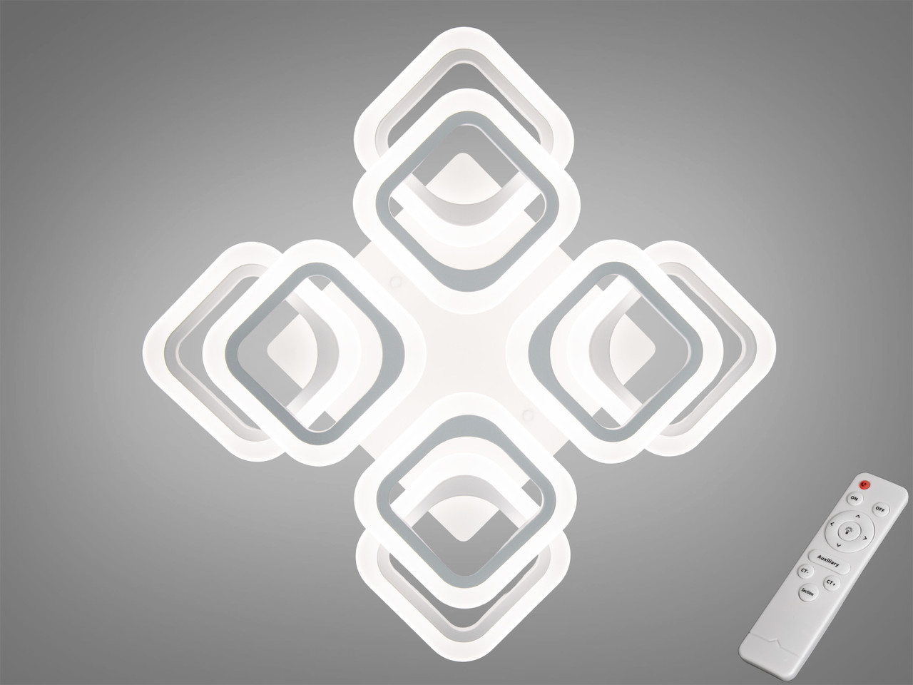 Стельова LED люстра з пультом, димером, 120W, біла, фото 1