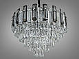Кришталева люстра у вітальню на 11 ламп, хром, фото 3