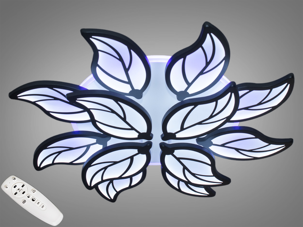 LED люстра з пультом, підсвічуванням, 180 Вт, чорна, фото 1