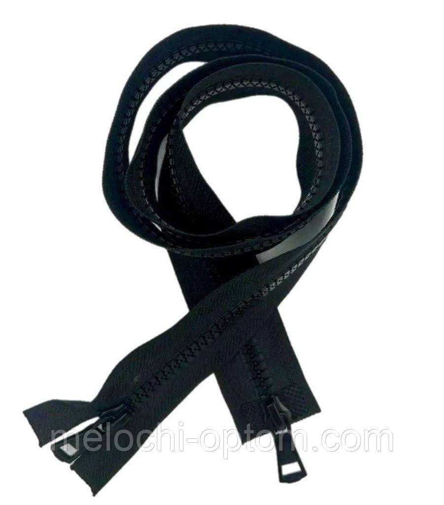 Блискавки ТРАКТОР Тип-5/2, 80см посилені з двома бігунками роз'ємні, колір чорний