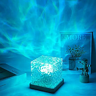 Світильник з ефектом води Нічник мерехтливий куб із сяйним ефектом Нічник із пультом керування 16 кольорів