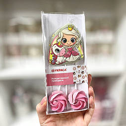 Набір цукрового декору для торту Украса "Принцеса (блондинка)" 3 елементи