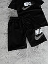 Костюм чоловічий літній чорний футболка та шорти фірмовий Nike (Найк), фото 4