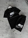 Костюм чоловічий літній чорний футболка та шорти фірмовий Nike (Найк), фото 6