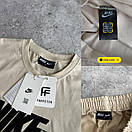 Костюм чоловічий літній бежевий футболка та шорти фірмовий Nike (Найк), фото 2