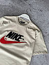 Костюм чоловічий літній бежевий футболка та шорти фірмовий Nike (Найк), фото 4