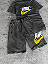 Костюм чоловічий літній сірий футболка та шорти фірмовий Nike (Найк), фото 7