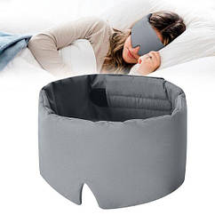 Маска для сну сіра 12×68 см мікрофібра з липучкою для жінок та чоловіків