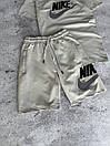Костюм чоловічий літній світло-сірий футболка та шорти фірмовий Nike (Найк), фото 2