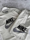 Костюм чоловічий літній світло-сірий футболка та шорти фірмовий Nike (Найк), фото 4
