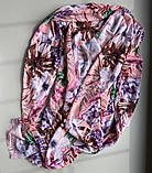 Купальник роздільний рожевий із рослинним принтом M 44 + туніка халат, фото 6