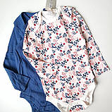 Бодіки боді з довгим рукавом (набір 2 шт.) Lupilu на дівчинку р.74-80, 6-12 місяців, фото 2