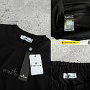 Костюм чоловічий літній чорний футболка та шорти фірмовий Stone Island (Стон Айленд), фото 2