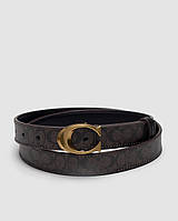 Женский Ремень Коуч Брендовый Коричневый Классический Со Скульптурной Пряжкой C Кожаный Coach Shopingo Жіночий