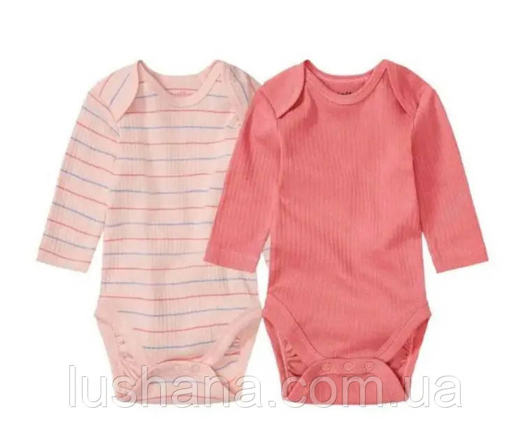 Боді Lupilu на дівчинку / 74-80 / 6-12 міс. / 1 шт. / рожевий у смужку, фото 1