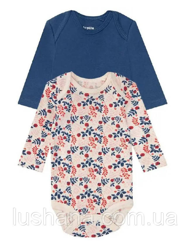 Боді довгий рукав Lupilu на дівчинку / набір 2 шт. / 74-80 / 6-12 міс., фото 1