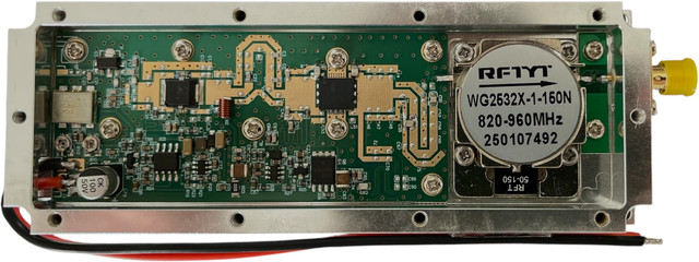 Плата модуля Titan-GaN 50 Вт (800–900 МГц) із GaN-HEMT каскадом та феритовим циркулятором RFTYI