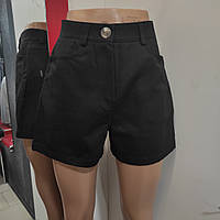 Шорти Azuri жіночі з бавовни з високою посадкою S чорні