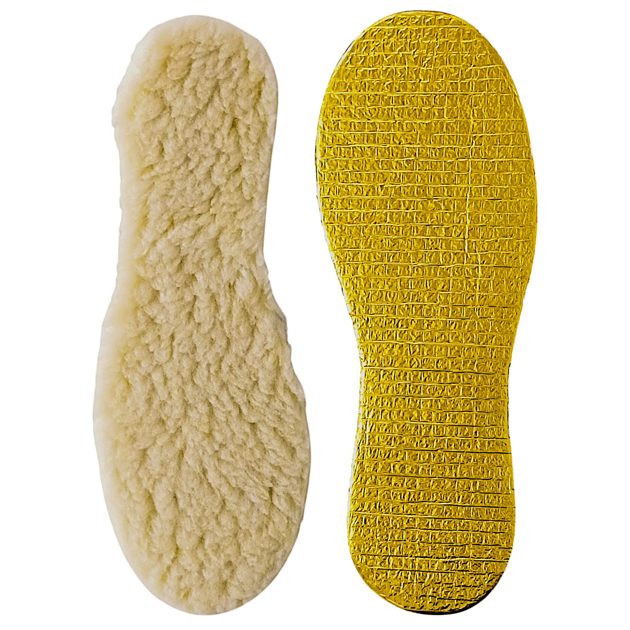 Стельки зимние с алюмелевой фольгой NordicFlock 40 (26.0 см) трехслойные термостельки, овчина + фольга, фото 1