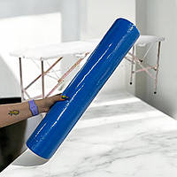 Одноразове простирадло в рулоні спанбонд 60 см × 100 м, 20 г/м² синє