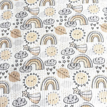 Інтерлок дитячий полотно преміум класу рапорт 4х1 дизайн веселка