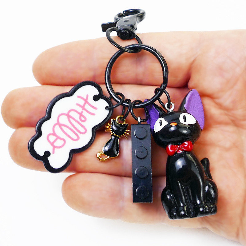 Брелок для ключів Чорний Кіт з Аніме Служба доставки Кікі Аксесуар Підвіска для сумки (01464), фото 1