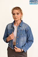 Укорочена джинсова куртка розмірний ряд S-1,M-2,L-2,XL-1