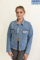 Джинсова куртка сорочка в стразах розмірний ряд S-1,M-2,L-2,XL-1