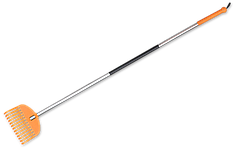 Граблі віялові пластикові 13 зубців, алюмінієвий держак, TQ-G13TA