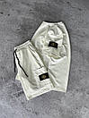 Костюм чоловічий літній білий футболка та шорти фірмовий Stone Island (Стон Айленд), фото 7