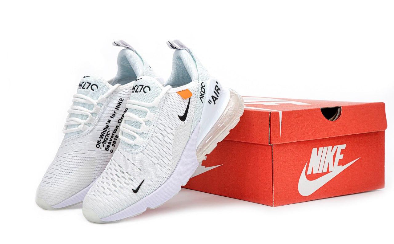 Кросівки Nike Air Max 270 White Білі Взуття Найк Аір Макс 270 текстиль весна літо унісекс