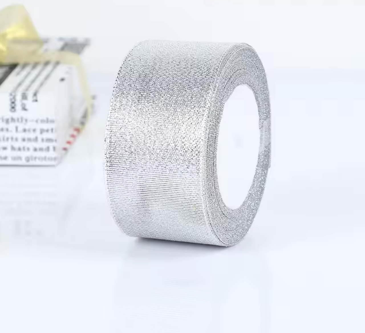 Стрічка парча срібляста 5 см, фото 1