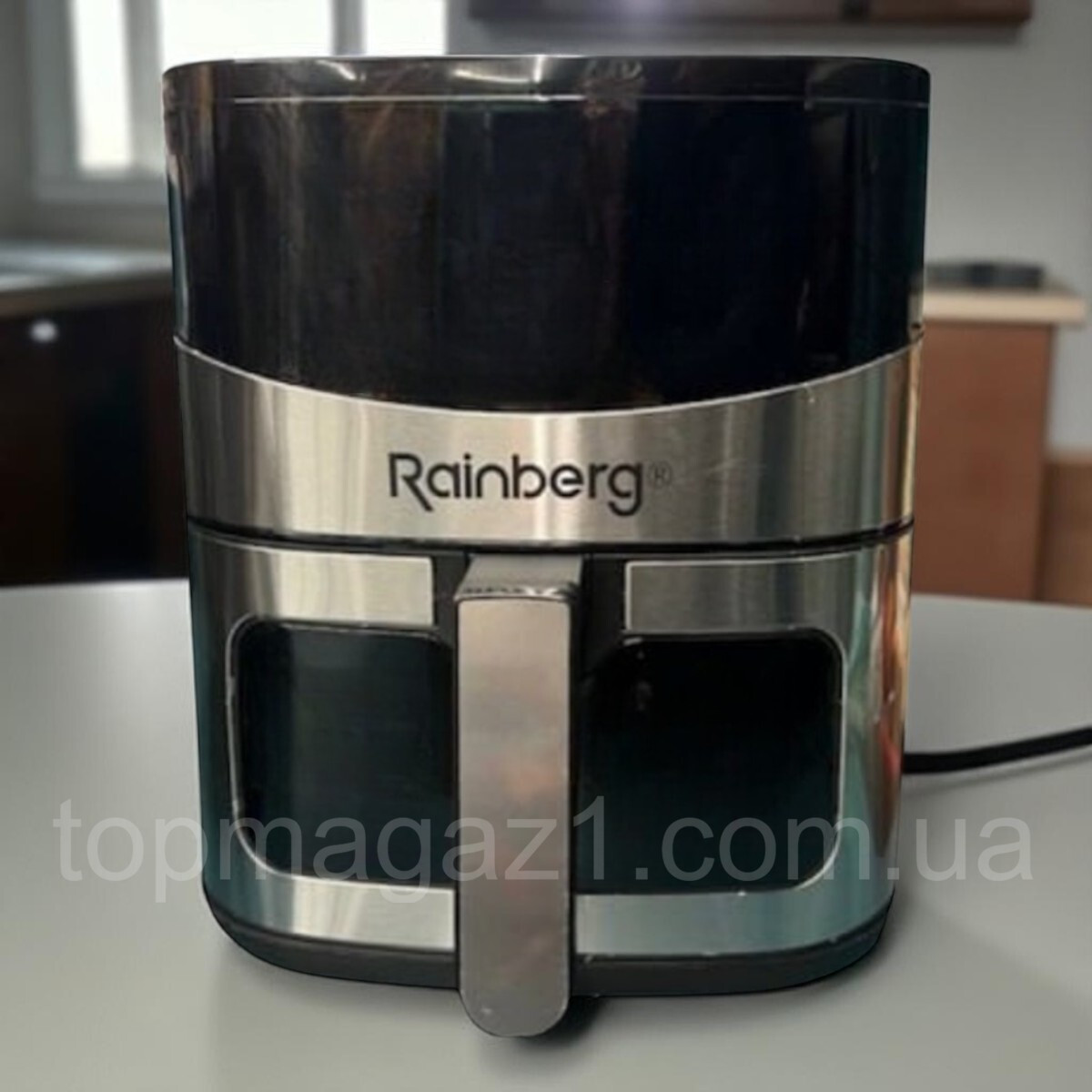 Фритюрниця без олії з чашею 8.5 л Rainberg 3800 Вт аерогриль антипригарний з цифровим дисплеєм і таймером, фото 1